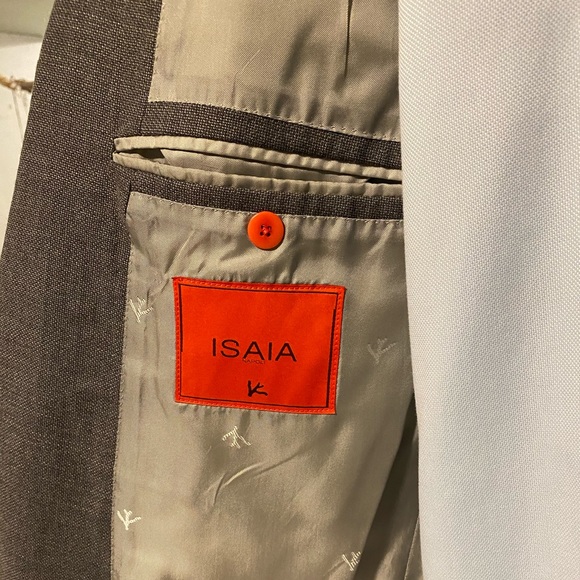 Isaia Napoli Wool blend Sport Coat In Notting Grey - Picture 3 of 8